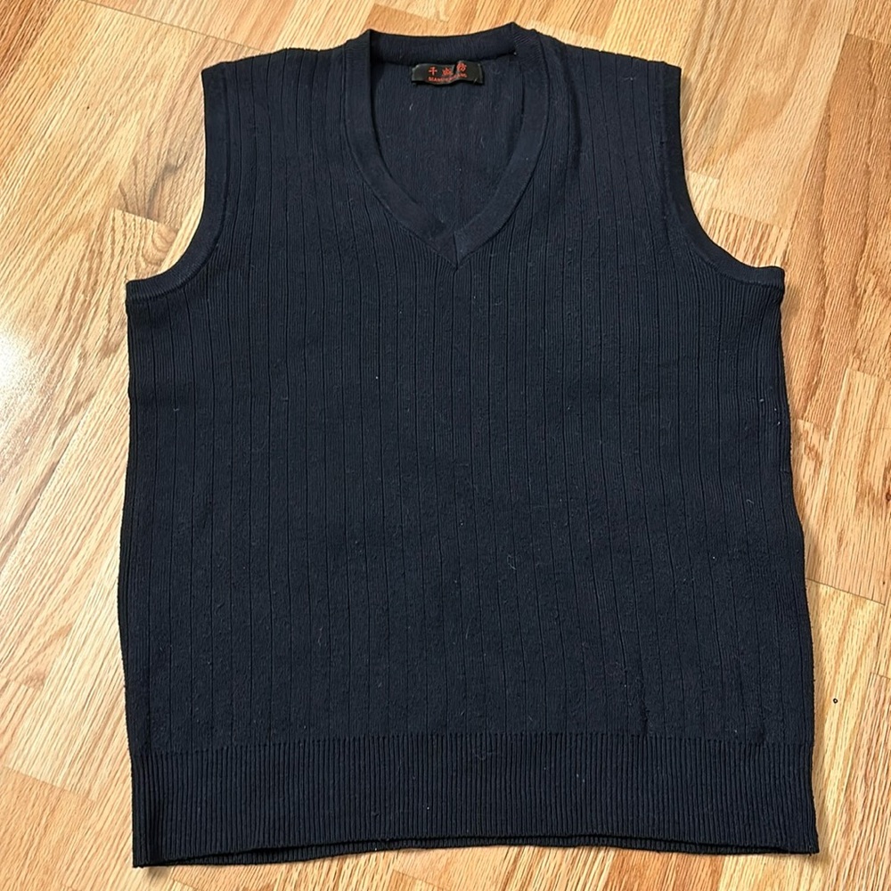 Navy knit vest